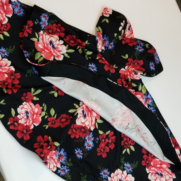 B Darlin Floral Strapless 1/2 Juniors Dress HOCO - Picture 5 of 6